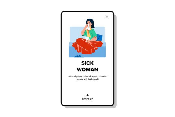 Download Sickness Woman Blow Nose in Handkerchief - Sickness Collection