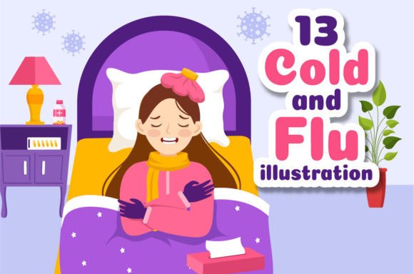 Download 13 Flu and Cold Sickness Illustration - Sickness Collection