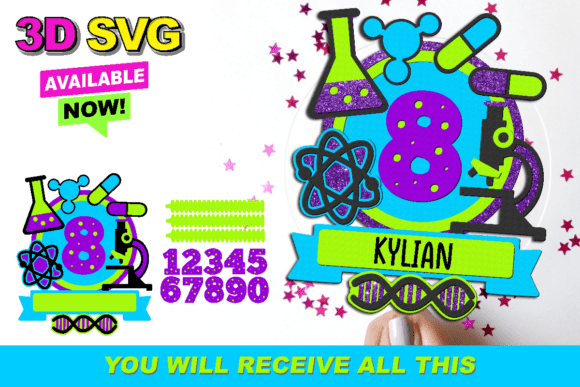 Download Shaker Cake Topper SVG Science - Cake Collection