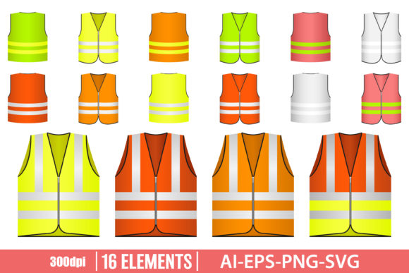 Download Safety Vest Clipart Set - Safety Collection