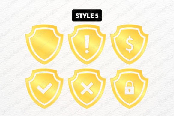 Download Gold Safety Shield Logo Guard Symbol Set - Safety Collection