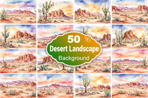 Download Watercolor Desert Background - Premium Bundle